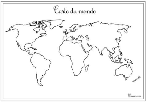 Carte du monde vierge à imprimer – Artofit