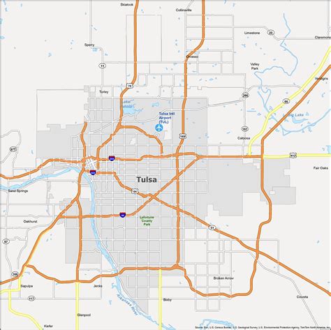 Map of Tulsa, Oklahoma - GIS Geography