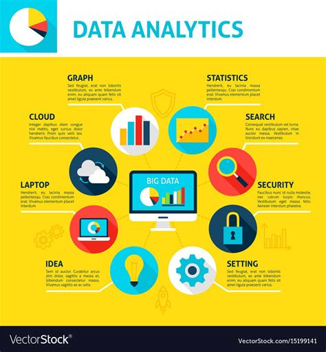 Database Analytics Infographic. Flat Design Vector Illustration of Big Data Concept. Download a ...