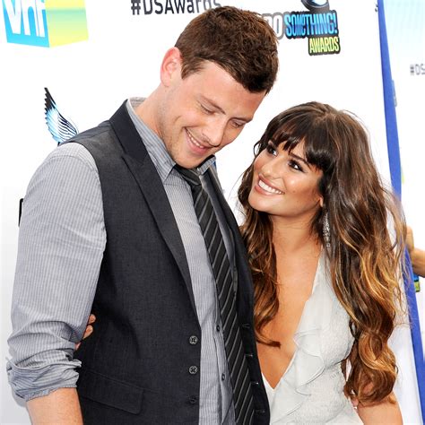 Lea Michele Goes Braless in Tank Top on Date With Cory Monteith - Us Weekly