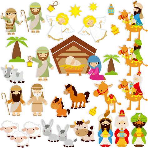 Buy 33 Pcs Birth of Jesus Felt Figures Nativity Felt Stories Nativity ...