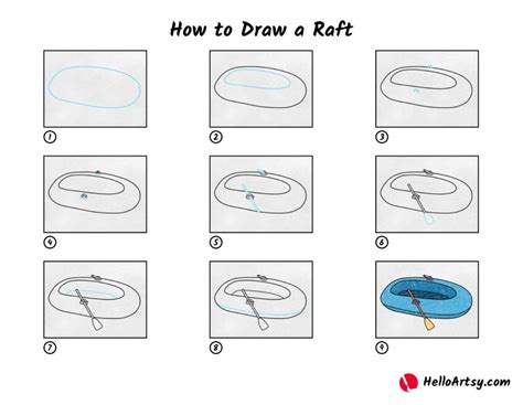 How to Draw a Raft - HelloArtsy