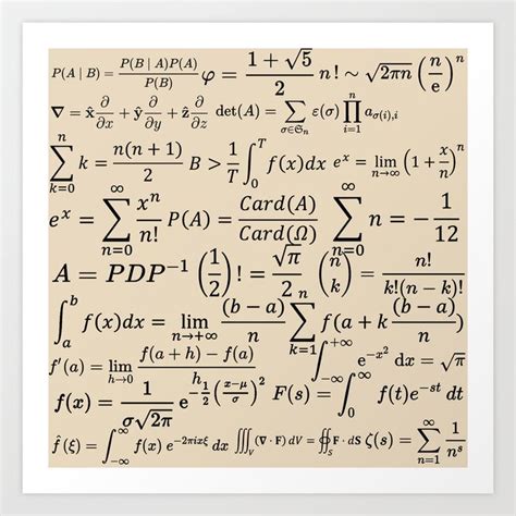 Math equations and formulas Art Print by Noether Symetries | Society6