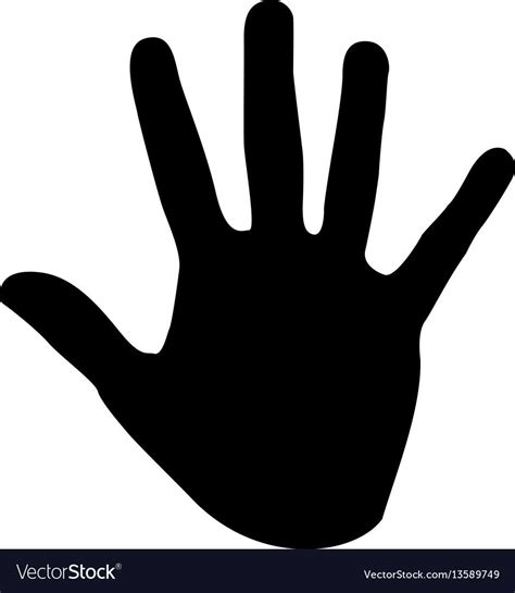 Black silhouette of left hand vector image on VectorStock | Hand ...