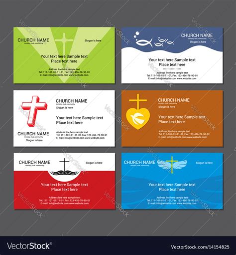 Set christian business cards for the church Vector Image