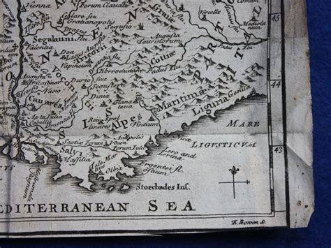 Original antique map ANCIENT FRANCE 'GALLIA NARBONENSIS', Emmanuel ...