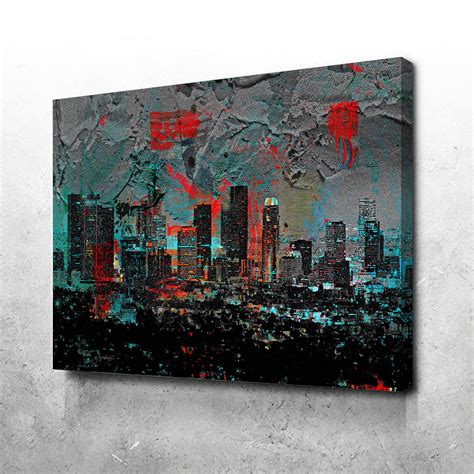 Abstract Los Angeles Skyline Canvas Set – Legendary Wall Art