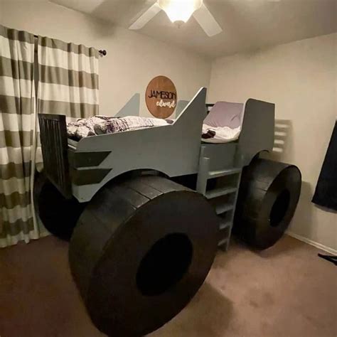 Diy Bed Plans for kids,Beatiful monster truck bed frame,Cnc cut files, – Doityourselfplanner