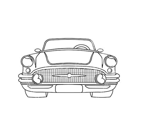 Classic Car/vehicle Front View Line Drawing/illustration SVG - Etsy ...