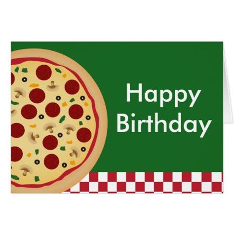 Pizza Happy Birthday Party Card | Zazzle