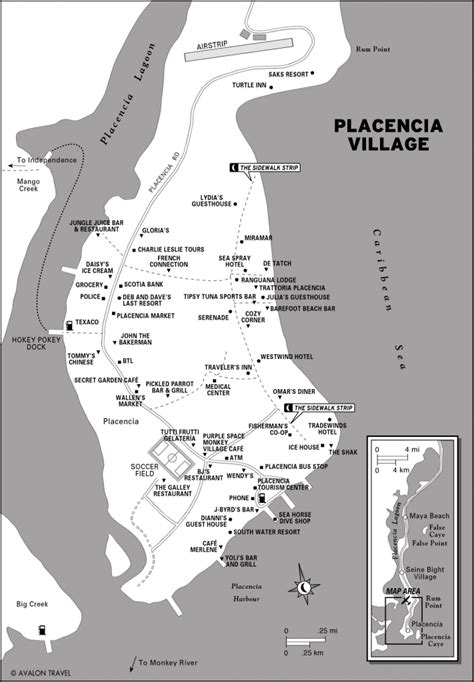 Placencia village Map - placencia village belize • mappery