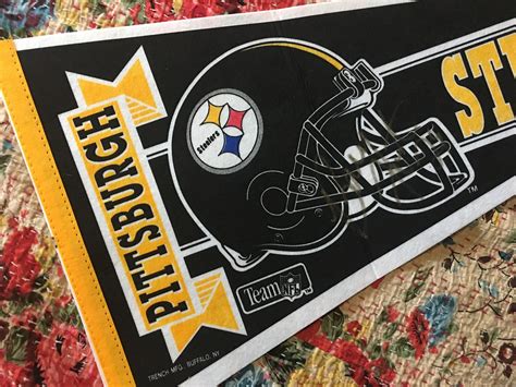 SALE Vintage 90s Pittsburgh Steelers Football Pennant Felt - Etsy