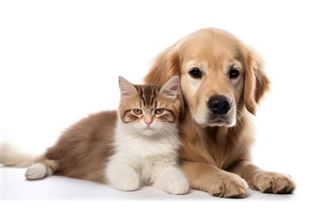 Premium AI Image | Photo of cute cat and dog hugging each other