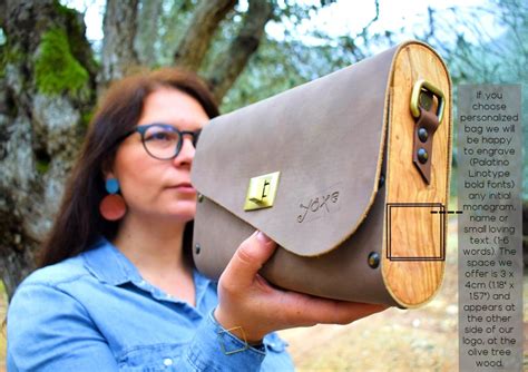 Wood Leather Bag. Crossbody Women Bag. Leather Wood Bag. Personalized Women Gift. Minimalist ...
