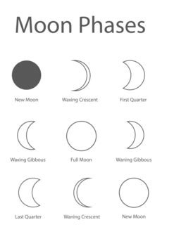 Moon Phases Coloring Pages