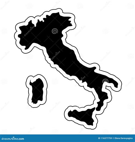 Italy Map Contour Silhouette. Royalty-Free Stock Photo | CartoonDealer.com #114593235