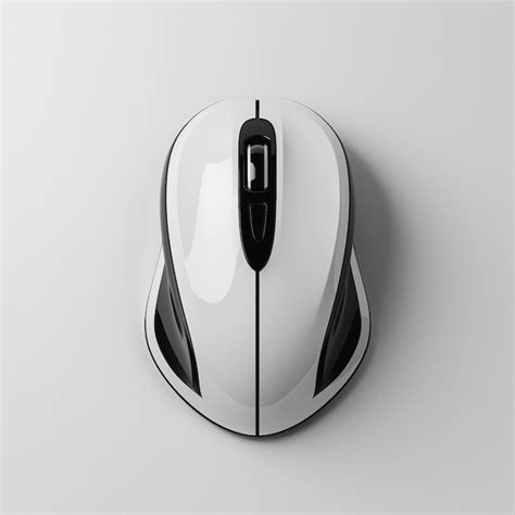 Premium Photo | Ergonomic White Optical Mouse on White Surface