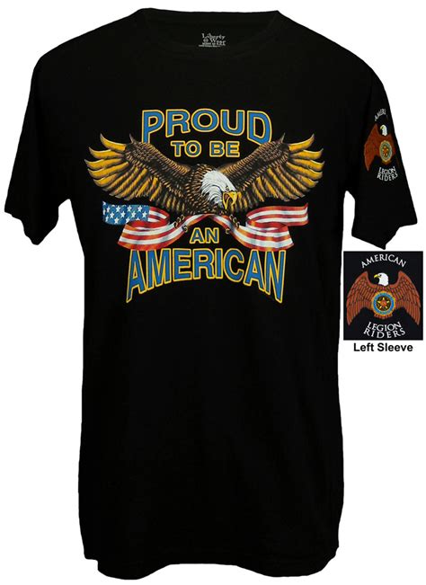 Riders "Proud To Be An American" T-shirt - American Legion Flag & Emblem