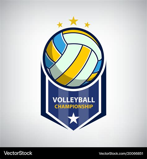 Volleyball championship logo Royalty Free Vector Image