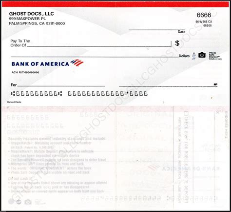 Bank of America Personal Check fully editable PSD Template Comes with ...