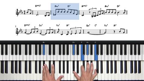 Stride Voicings For 'In A Sentimental Mood' B Section