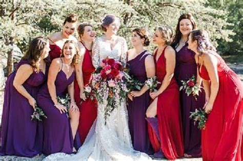 Red Black and Purple Wedding Color Ideas, Red and Purple Bridesmaid ...