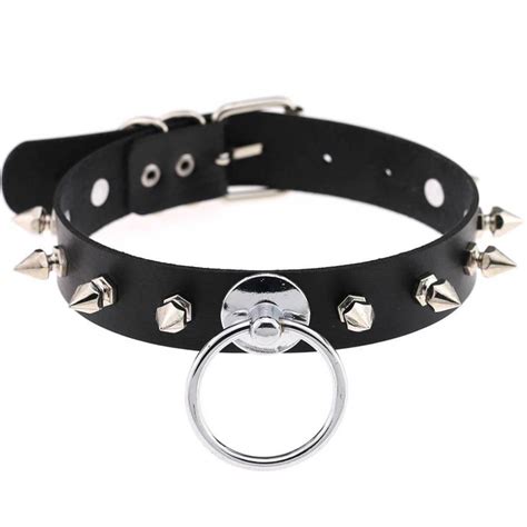 BDSM play collar, Black Spike choker collar women/men punk Vegan ...