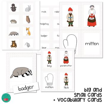 The Mitten Retelling Cards - Characters From The Mitten Match Cards