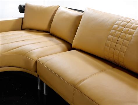 Jupiter Mustard Leather Sectional Sofa | Black Design Co