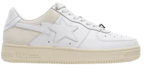 Bape Low Suede Heel White Sneakers | WHAT’S ON THE STAR?