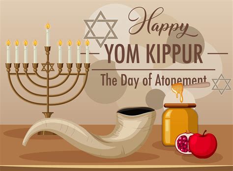 Happy Yom Kippur banner with shofar 1436748 Vector Art at Vecteezy