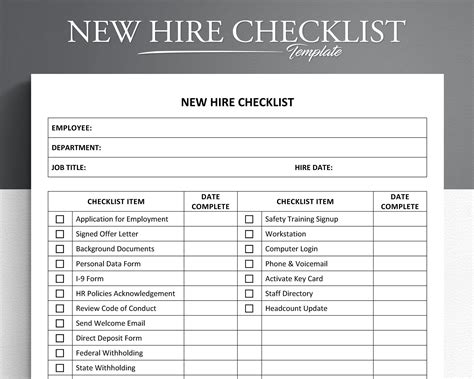 New hire checklist employee onboarding checklist hr new employee form – Artofit