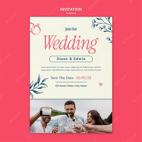 Premium PSD | Wedding celebration invitation template