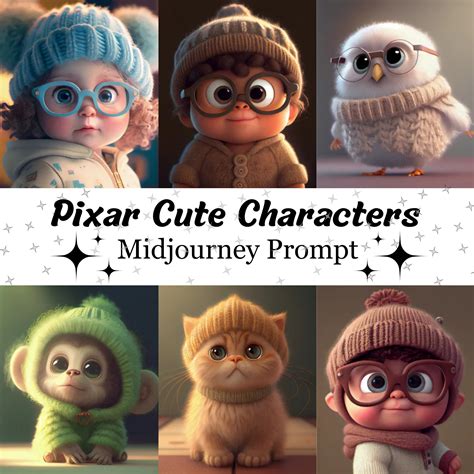 Pixar Cute Characters Midjourney Prompt, Cartoon Characters, Pixar ...