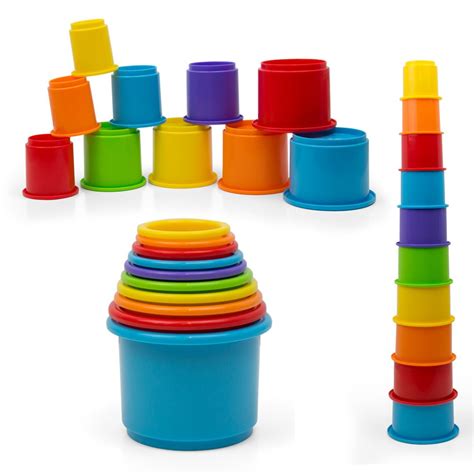 Stacking Nesting Cups Baby Building Set 10 Pc. Toddler Bath Beach Toy Game Kids | eBay