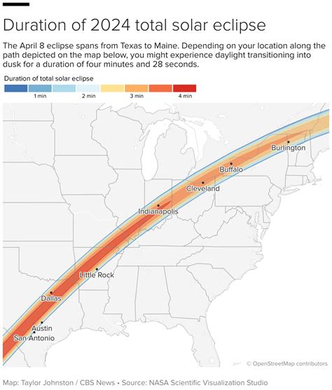 Solar eclipse maps show 2024 totality path, peak times and how much of ...