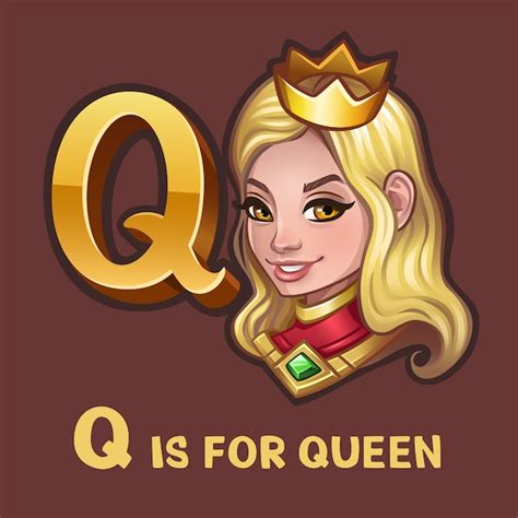 Premium Vector | Children alphabet letter q and queen