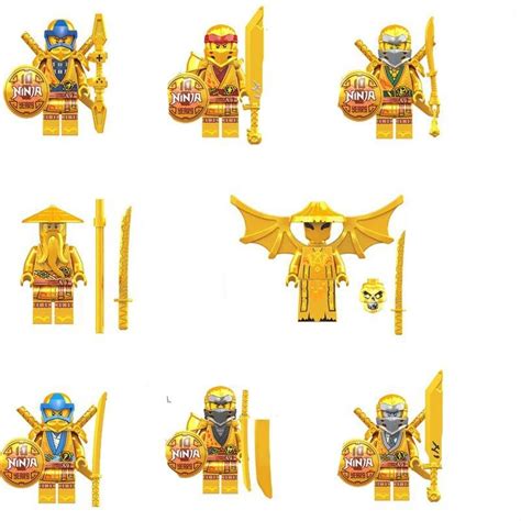 Golden Ninjago season 14 character Minifigures Lego Compatible Toy