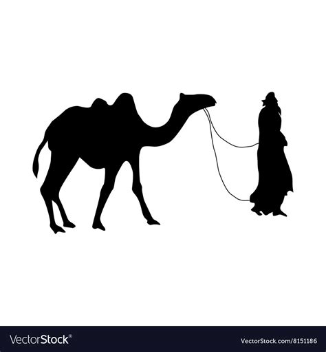 Camel silhouette black Royalty Free Vector Image