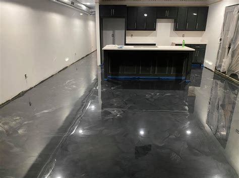 Black Metallic Epoxy Floor | Concrete Coatings All Year