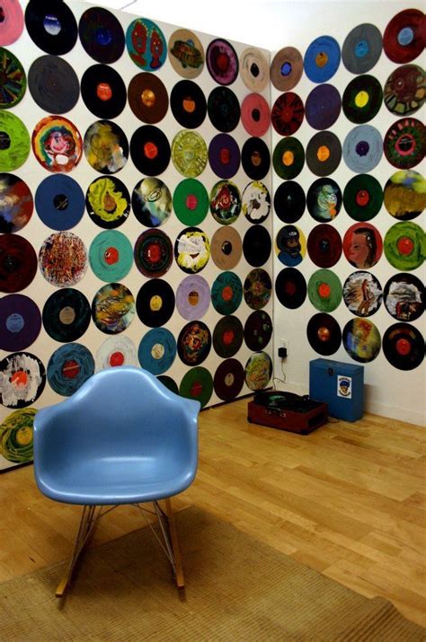 Record decor, Record wall art, Vinyl record crafts