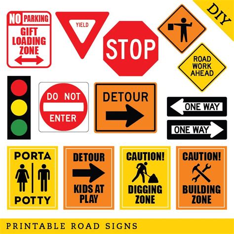 Construction Party DIY Printable Road Signs (INSTANT DOWNLOAD) | Construction party ...