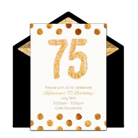 75th birthday invitation ideas - Sparkle Luciano