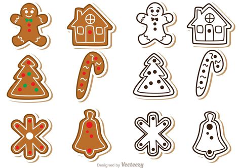 Gingerbread Cookie Vectors Pack 83560 Vector Art at Vecteezy