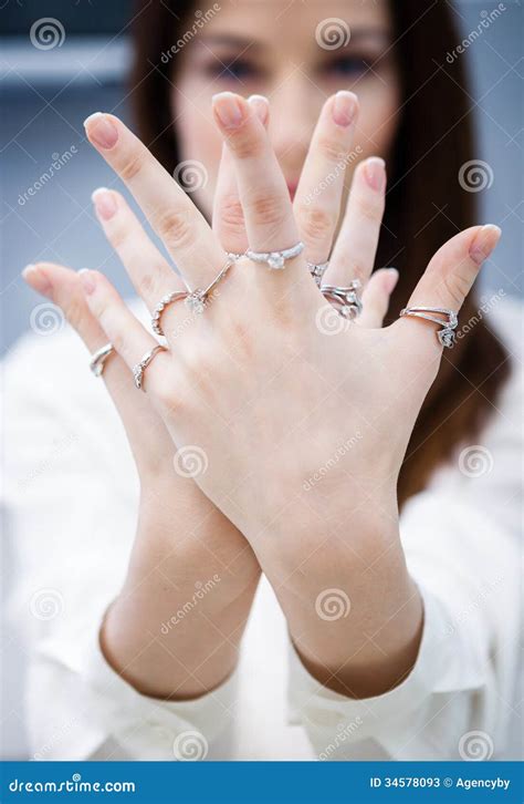 Close Up Of Female Hands With Rings Stock Photos - Image: 34578093