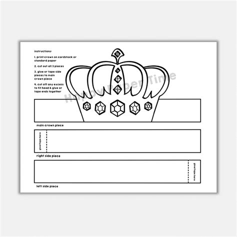 Prince King Paper Crown Printable Royal Coloring Craft Activity | Made ...