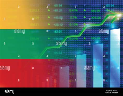 Economic growth in Lithuania.Lithuania's stock market.Lithuania flag ...