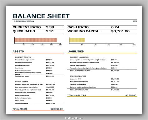 40 Balance Sheet Example Template | RedlineSP