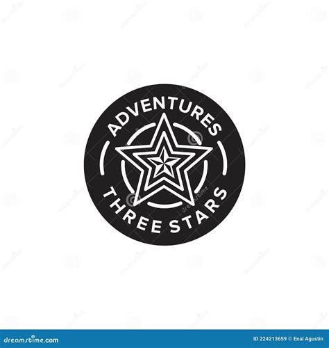 Three Stars Logo with Emblem Design Template Stock Vector ...