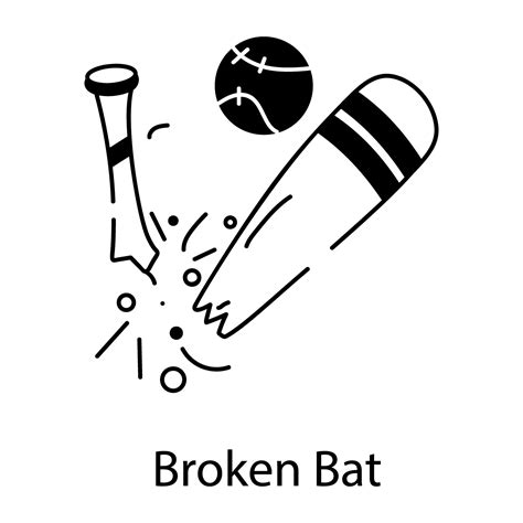 Trendy Broken Bat 36121013 Vector Art at Vecteezy